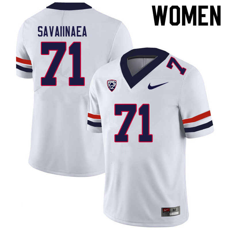Women #71 Jonah Savaiinaea Arizona Wildcats College Football Jerseys Sale-White - Click Image to Close